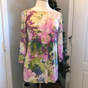 BCBGMaxazria Women’s Long Sleeve Flowery Print Size Small